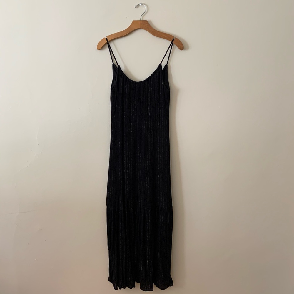 Black Glitter Midi Dress